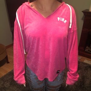 Pink VS “ Towel “ texture hoodie.